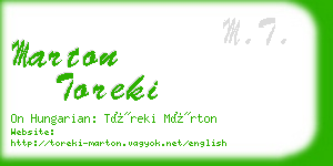 marton toreki business card